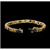 Image 1 : 14KT Yellow Gold 16.91 ctw Green Sapphire and Diamond Bracelet