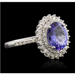 14KT White Gold 1.92 ctw Tanzanite and Diamond Ring