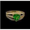 Image 2 : 1.17 ctw Tsavorite and Diamond Ring - 14KT Yellow Gold