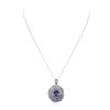 Image 2 : 14KT White Gold 2.27 ctw Tanzanite and Diamond Pendant With Chain