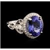 Image 1 : 14KT White Gold 6.59 ctw Tanzanite and Diamond Ring