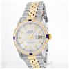 Image 1 : Rolex 14KT Two-Tone Sapphire And Diamond DateJust Men's Watch