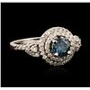 Image 1 : 14KT White Gold 0.98 ctw Blue Diamond Ring