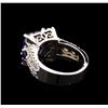 Image 3 : 4.94 ctw Tanzanite, Sapphire and Diamond Ring - 14KT White Gold