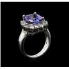 Image 3 : 4.71 ctw Tanzanite and Diamond Ring - 14KT White Gold