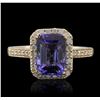Image 1 : 14KT Yellow Gold 1.69 ctw Tanzanite and Diamond Ring