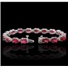 Image 3 : 14KT White Gold 18.18 ctw Ruby and Diamond Bracelet