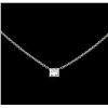 Image 1 : 0.38 ctw Diamond Solitaire Necklace - 14KT White Gold