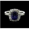 Image 2 : 14KT White Gold 1.47 ctw Tanzanite and Diamond Ring