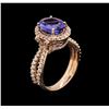 Image 3 : 2.65 ctw Tanzanite and Diamond Ring - 14KT Rose Gold
