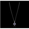 Image 2 : 18KT White Gold 3.61 ctw Tanzanite and Diamond Pendant With Chain