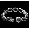 Image 4 : 56.90 ctw Blue Star Sapphire and Diamond Bracelet - 14KT White Gold