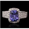 Image 2 : 14KT White Gold 2.08 ctw Tanzanite and Diamond Ring