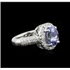 Image 1 : 14KT White Gold 3.37 ctw Tanzanite and Diamond Ring