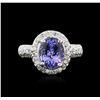 Image 2 : 14KT White Gold 3.37 ctw Tanzanite and Diamond Ring