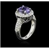 Image 3 : 14KT White Gold 3.37 ctw Tanzanite and Diamond Ring