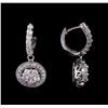 Image 2 : 14KT White Gold 3.26 ctw Diamond Earrings