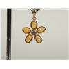 Image 1 : #49-14K GOLD ORANGE SAPPHIRE & DIAMOND PENDANT