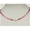 Image 2 : #4-14K YELLOW GOLD RUBY NECKLACE