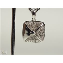 #30-STERLING SILVER DIAMOND PENDANT