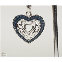 #25-STERLING SILVER BLUE DIAMOND PENDANT