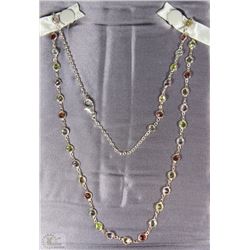 #57-STERLING SILVER GEMSTONE NECKLACE
