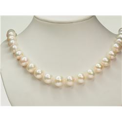 #30-STERLING SILVER FRESHWATER PEARL NECKLACE