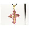 Image 1 : #50-18K YELLOW GOLD RUBY CROSS PENDANT