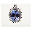 Image 1 : #11-14KT WHITE GOLD TANZANITE AND DIAMOND PENDANT