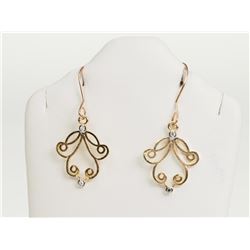 #4-14KT GOLD DIAMOND EARRINGS