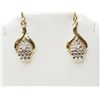 Image 1 : #34-STERLING SILVER GOLD PLATED DIAMOND EARRINGS