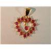 Image 1 : #6-18K YELLOW GOLD RUBY HEART PENDANT