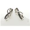 Image 1 : #46-STERLING SILVER BLACK AND WHITE DIAMOND EARRINGS