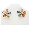 Image 1 : #37-14KT GOLD MULTI COLORED SAPPHIRE EARRINGS