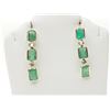 Image 1 : #33-14KT GOLD EMERALD AND DIAMOND EARRINGS