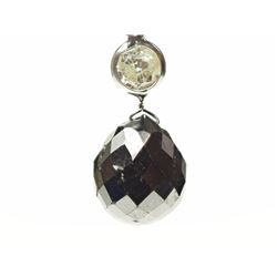 #35-14KT GOLD BLACK DIAMOND AND WHITE DIAMOND PENDANT