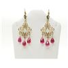 Image 1 : #31-14KT GOLD RUBY BEAD EARRINGS