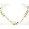 Image 1 : #44-STERLING SILVER ROSE QUARTZ AND OPAL NECKLACE
