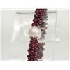 Image 1 : #16-STERLING SILVER GARNET BEAD AND PEARL BRACELET
