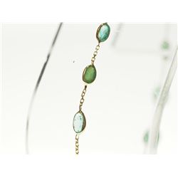 #20-14KT GOLD EMERALD BRACELET