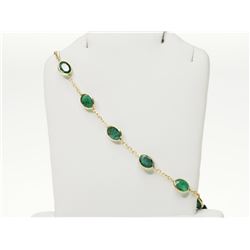 #24-14KT GOLD EMERALD BRACELET