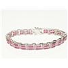 Image 1 : #42-STERLING SILVER RUBY BRACELET
