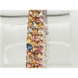 #19-STERLING SILVER MULTI COLORED SAPPHIRE