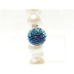 #41-STERLING SILVER FRESH WATER PEARL BRACELET