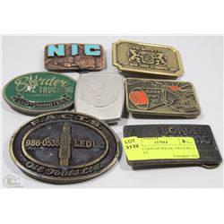 COLLECTION OF SIX OILFIELD BELT BUCKLES