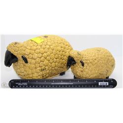 PAIR OF CEMENT SHEEP