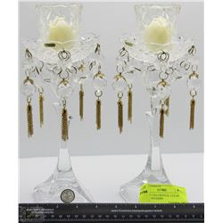 VINTAGE USA CRYSTAL CLEAR CANDLE HOLDERS