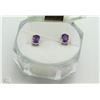 Image 1 : 3)NATURAL AMETHYST .925 SILVER EARRINGS