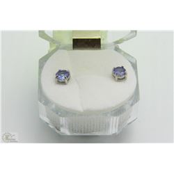 10)NATURAL TANZANITE .925 SILVER EARRINGS