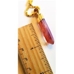 PINK AURA TITANIUM DRUZY PENDANT & CHAIN